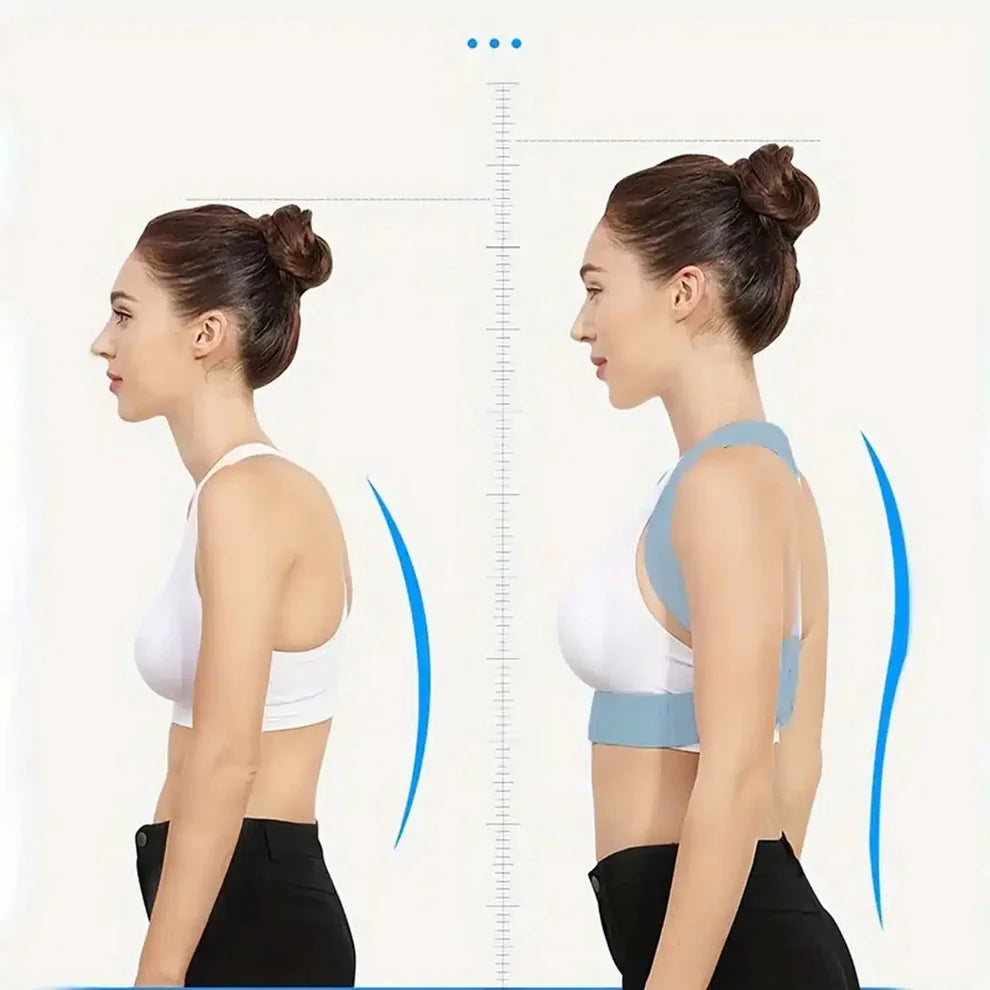 Blue Small Adjustable Posture Corrector Belt for Back Support